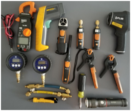 Refrigeration and HVAC measurement tools arranged for field verification