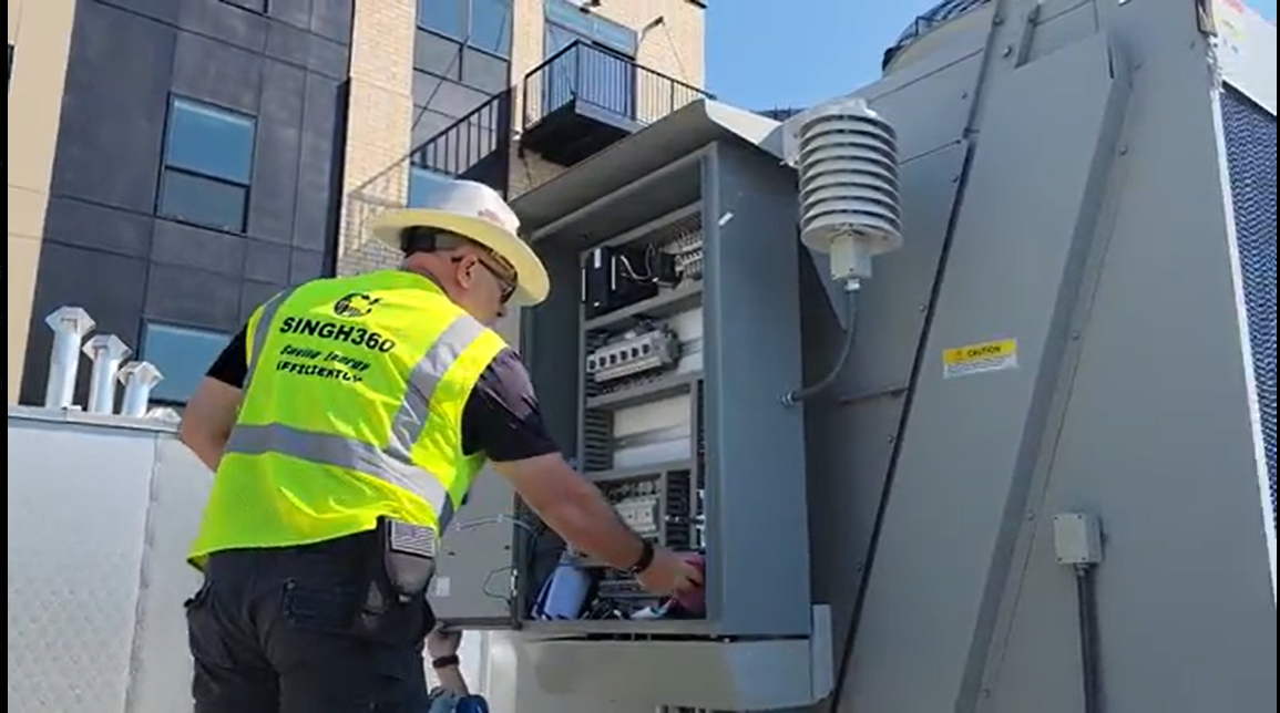 Technical field work at a facility controls cabinet