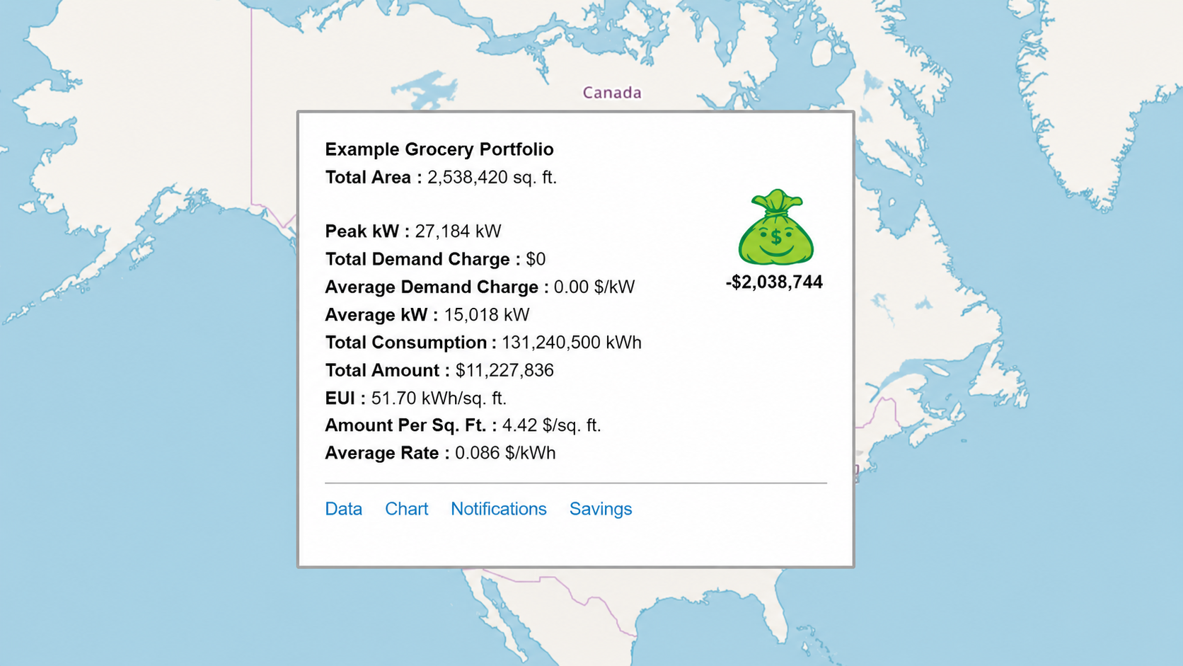 Singh360 portfolio map with multi-site facility performance information